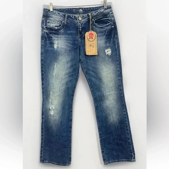 LTB Denim - LTB 1948 Bootcut Low Rise Distressed Denim Cottton Jeans Size 31x32
